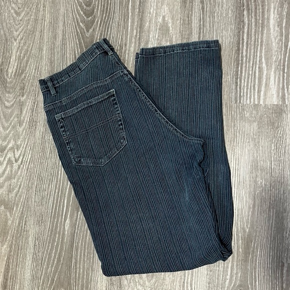 Striped denim high waist jeans - Picture 1 of 9